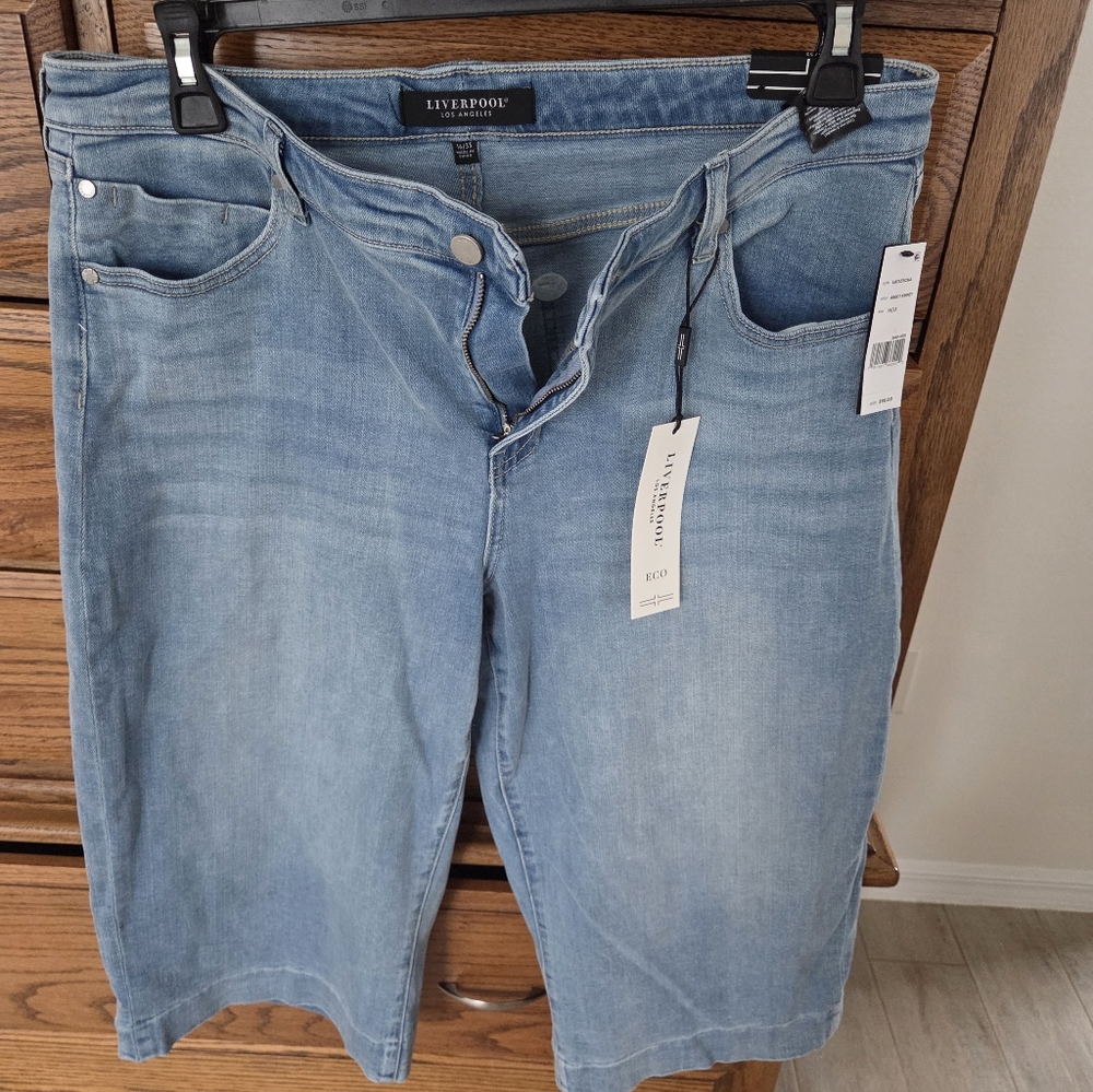Liverpool Light Blue Denim Jean Capris